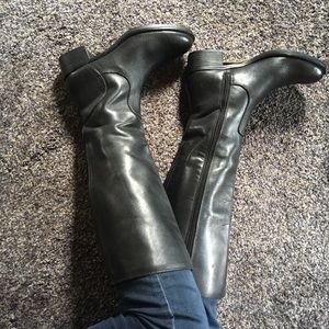Franco Sarto Tall Black Leather Boots NEW